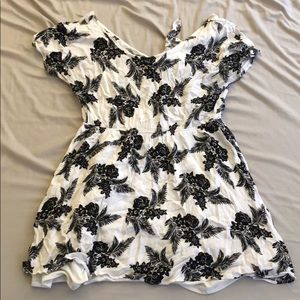 Black and white floral dress